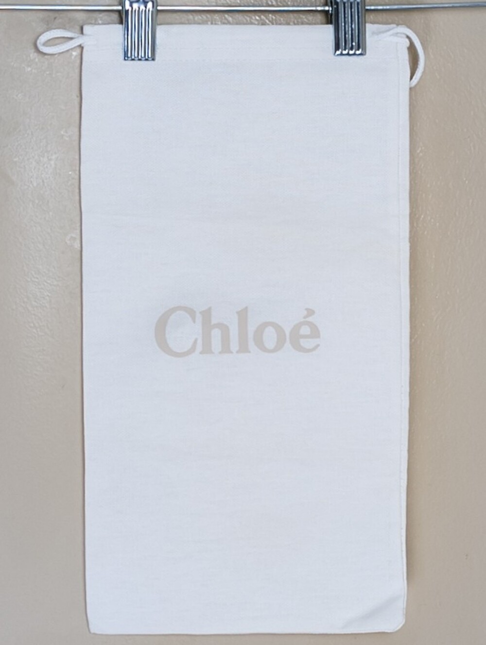 Chloe White Drawstring Dust Bag Pouch Authentic 13" x 7"